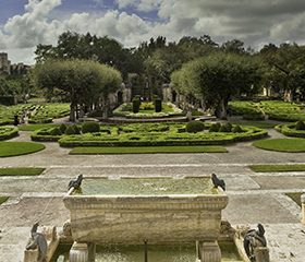 Vizcaya's Formal Gardens in photo taken from the South Terrace.