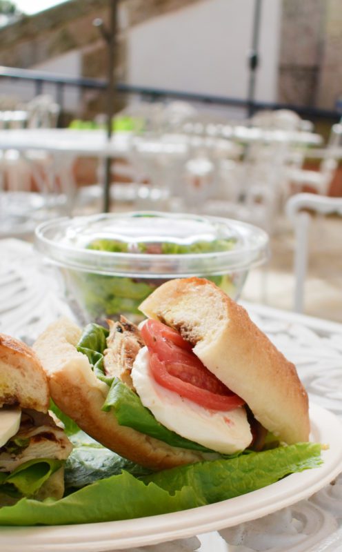 Chicken caprese sandwich at the Cafe and Cafe