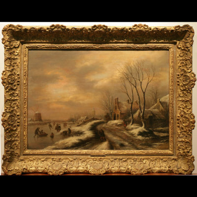 Peasants Skating in a Winter Landscape