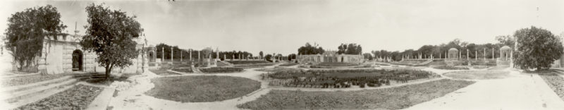 Panoramic view of the Formal Gardens. Photo circa 1922.