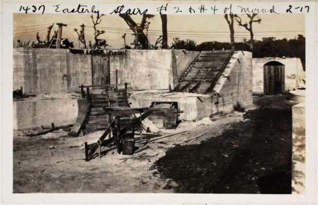 Construction of the Mound. Photo dated February 1917.