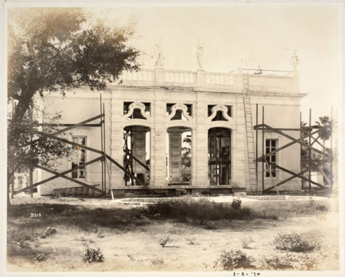 Construction of the Casino on the Garden Mound. Photo dated February 2, 1920.