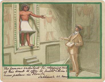 Watercolor created during James Deering's trip to Egypt.