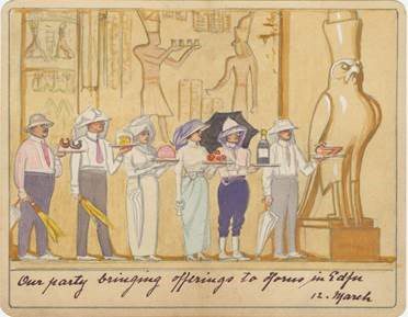 Watercolor created during James Deering's trip to Egypt.