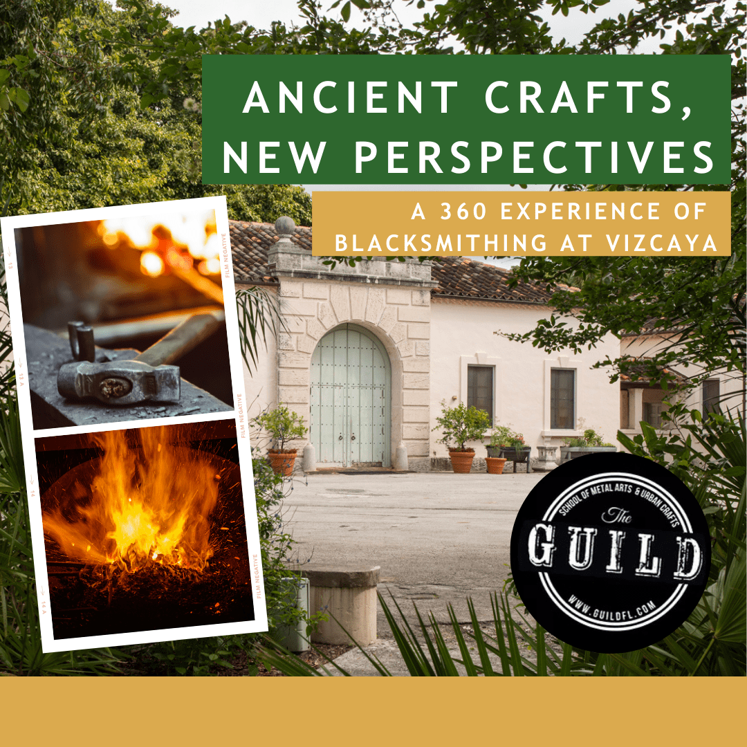 Beyond Vizcaya featuring the Guild. Talking blacksmithing with a 360 degree livestream in Vizcaya Village