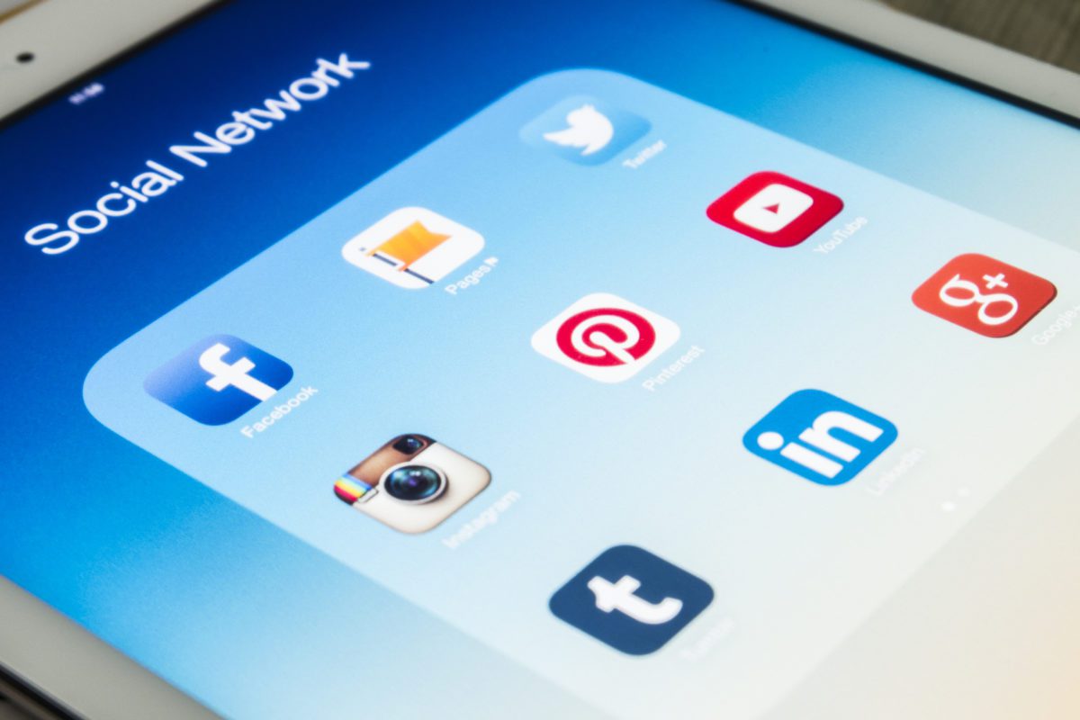 Screen of a smartphone showing social media applications