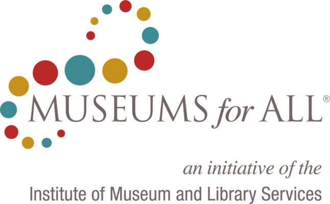 Museums for All logo with tag line "an initiative of the Institute of Museum and Library Services