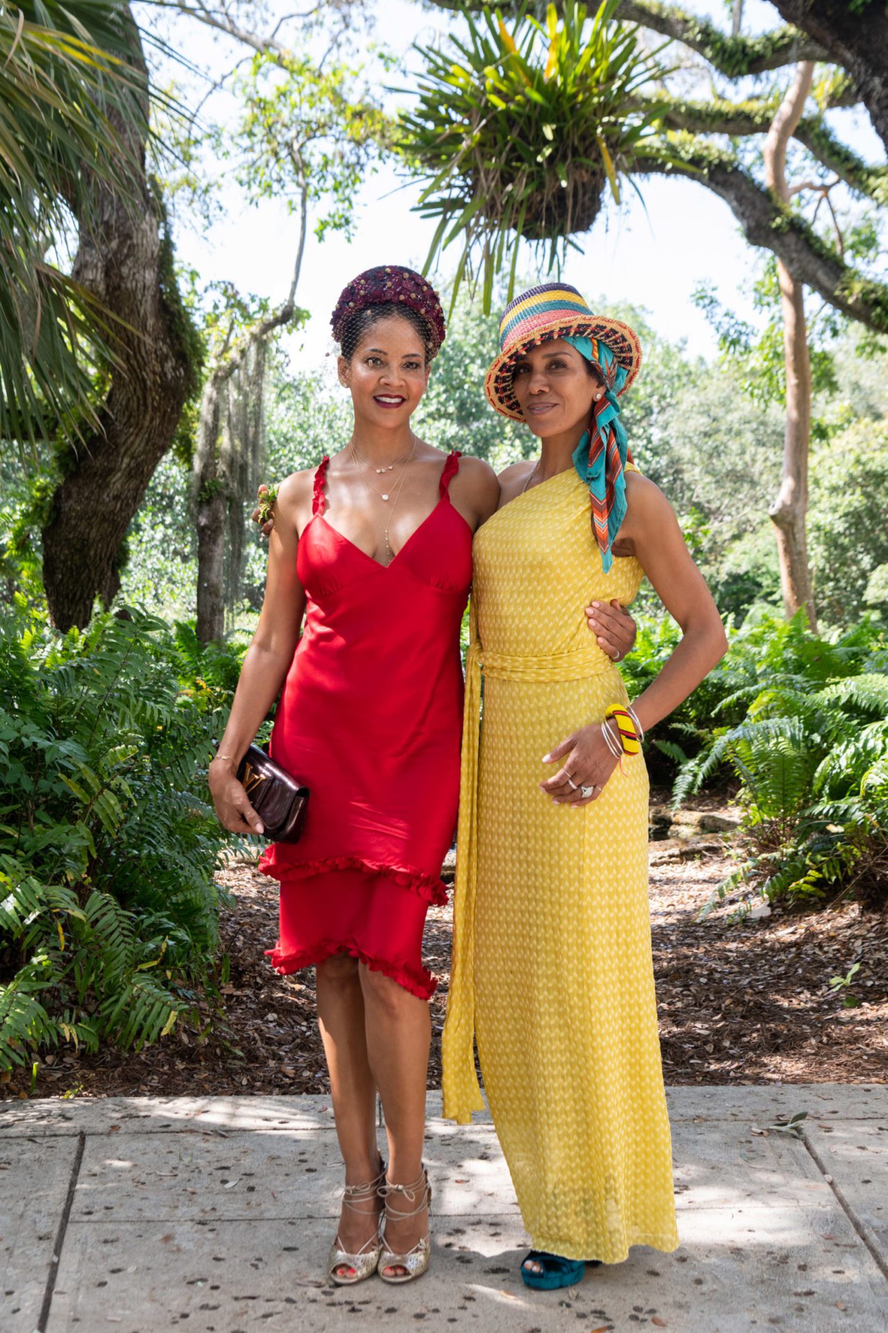 Guests dessed in colorful dresses for the Vizcaya Preservation Luncheon.