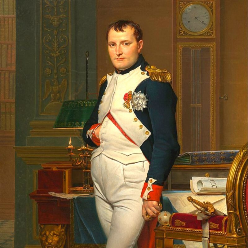 A painting of a man in uniform.