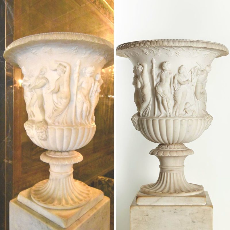 The Borghese and Medici vases in the Reception Hall