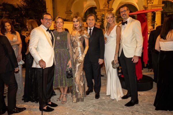 Attendees at the Vizcaya Ball posing for a photo.
